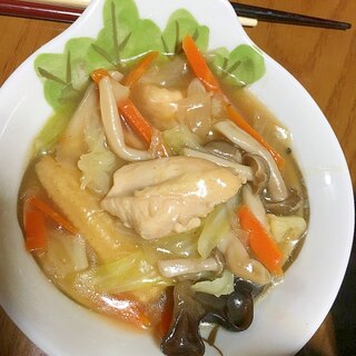 ヘルシー胸肉で野菜のあんかけ